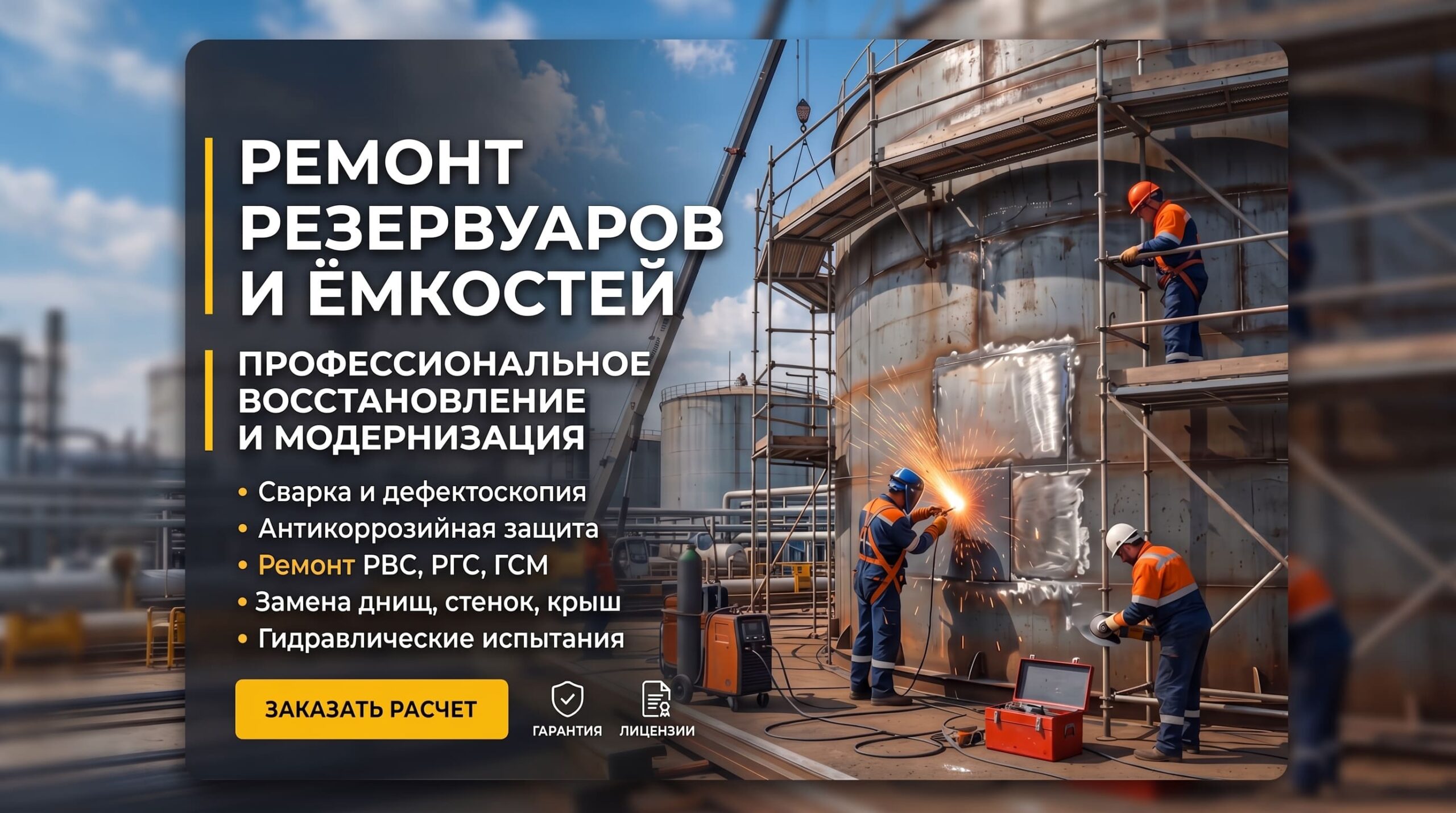 Ремонт резервуаров